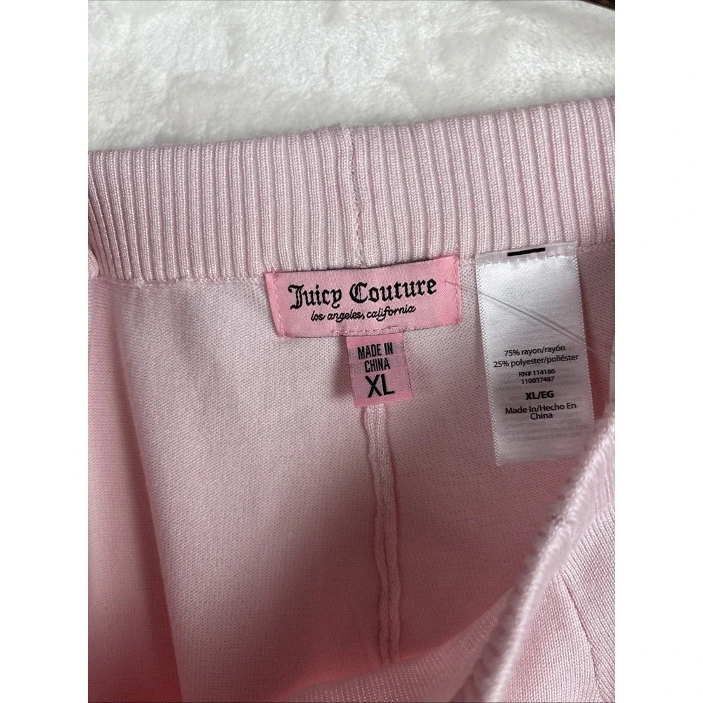 Juicy Couture Pink Knit Sweater Hoodie & Pants Set‎ Outfit Sz XL Lounge Y2k 90's